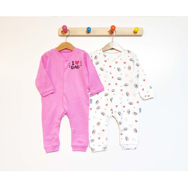 Sleeping overalls set 2pcs (pack of 3 sets) 