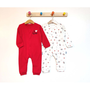 Sleeping overalls set 2pcs (pack of 3 sets) 