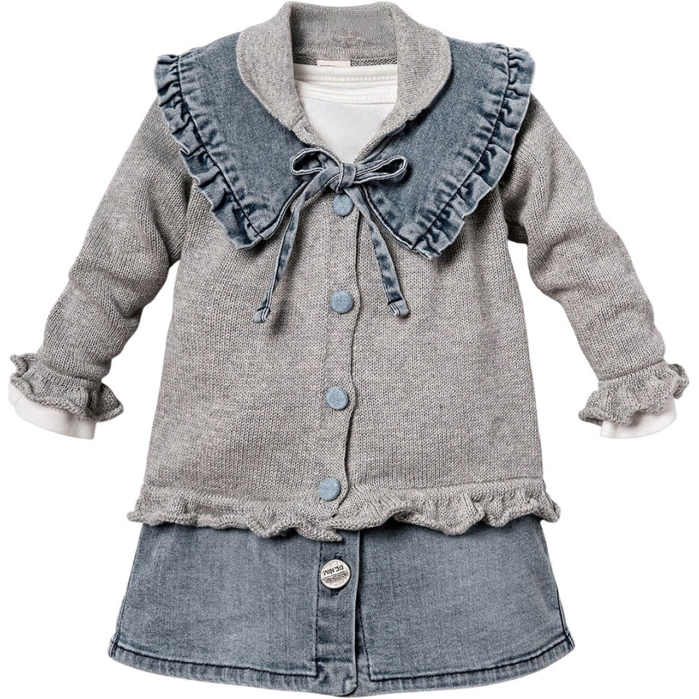 Set sweater+body+skirt+collar