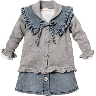 Set sweater+body+skirt+collar