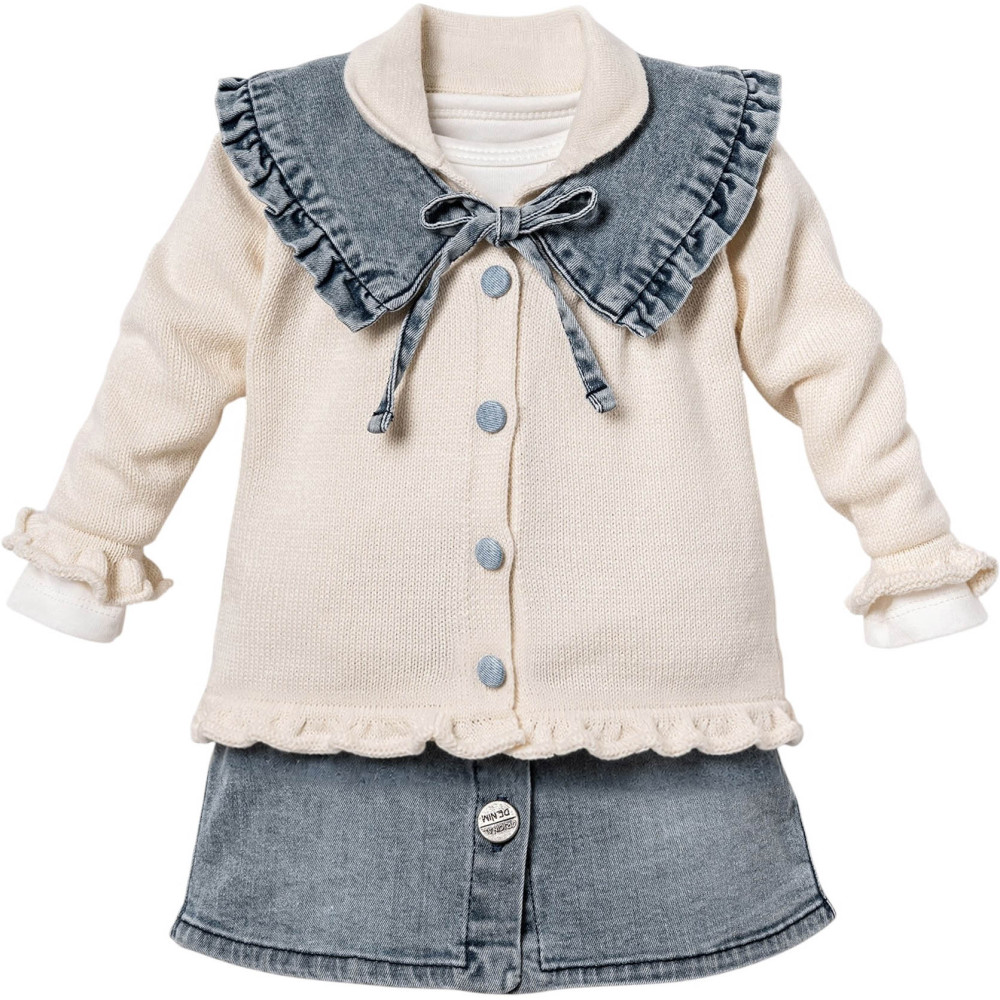 Set sweater+body+skirt+collar