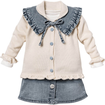 Set sweater+body+skirt+collar