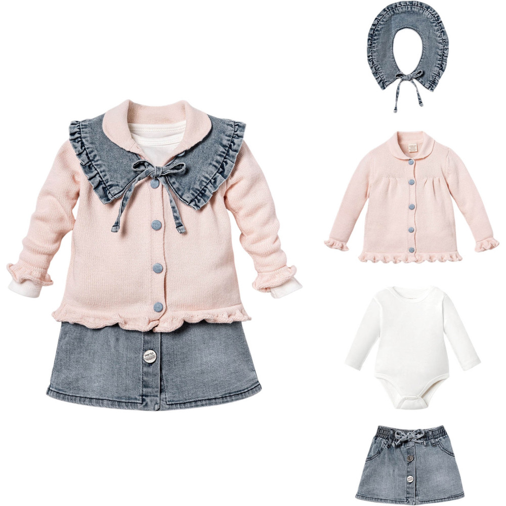 Set sweater+body+skirt+collar