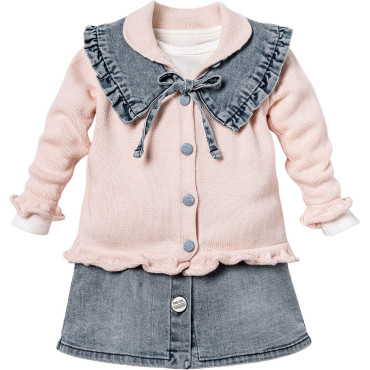 Set sweater+body+skirt+collar