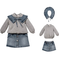 Set: Sweater + Skirt + Collar