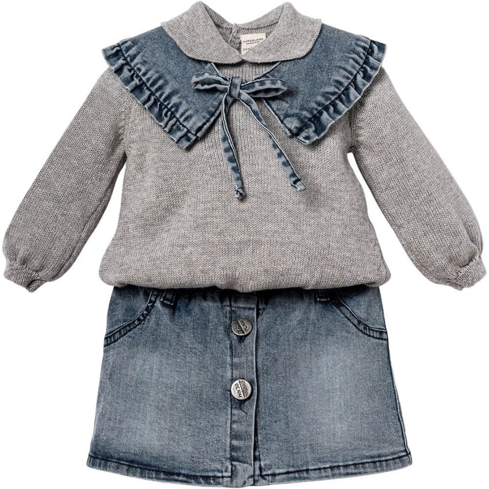 Set: Sweater + Skirt + Collar