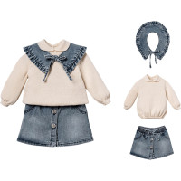 Set: Sweater + Skirt + Collar