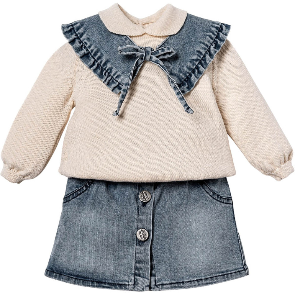 Set: Sweater + Skirt + Collar