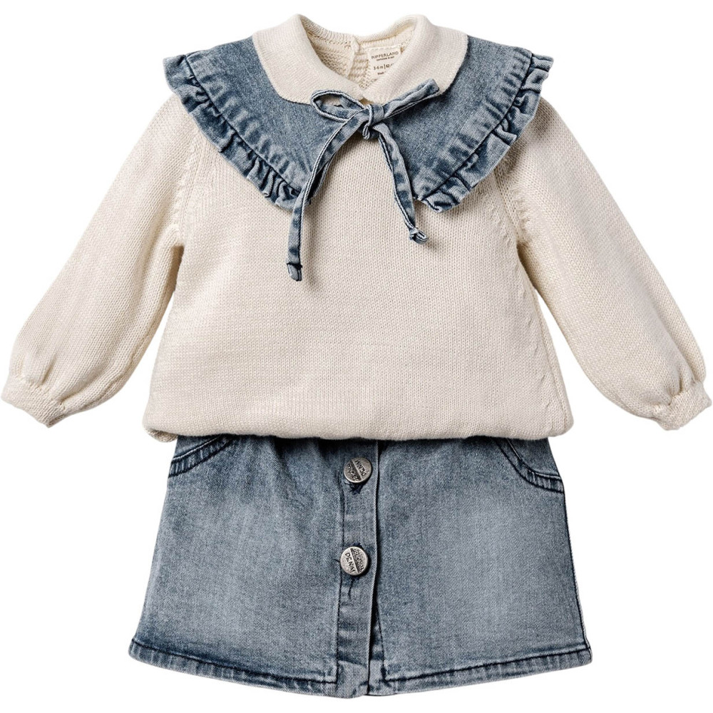 Set: Sweater + Skirt + Collar