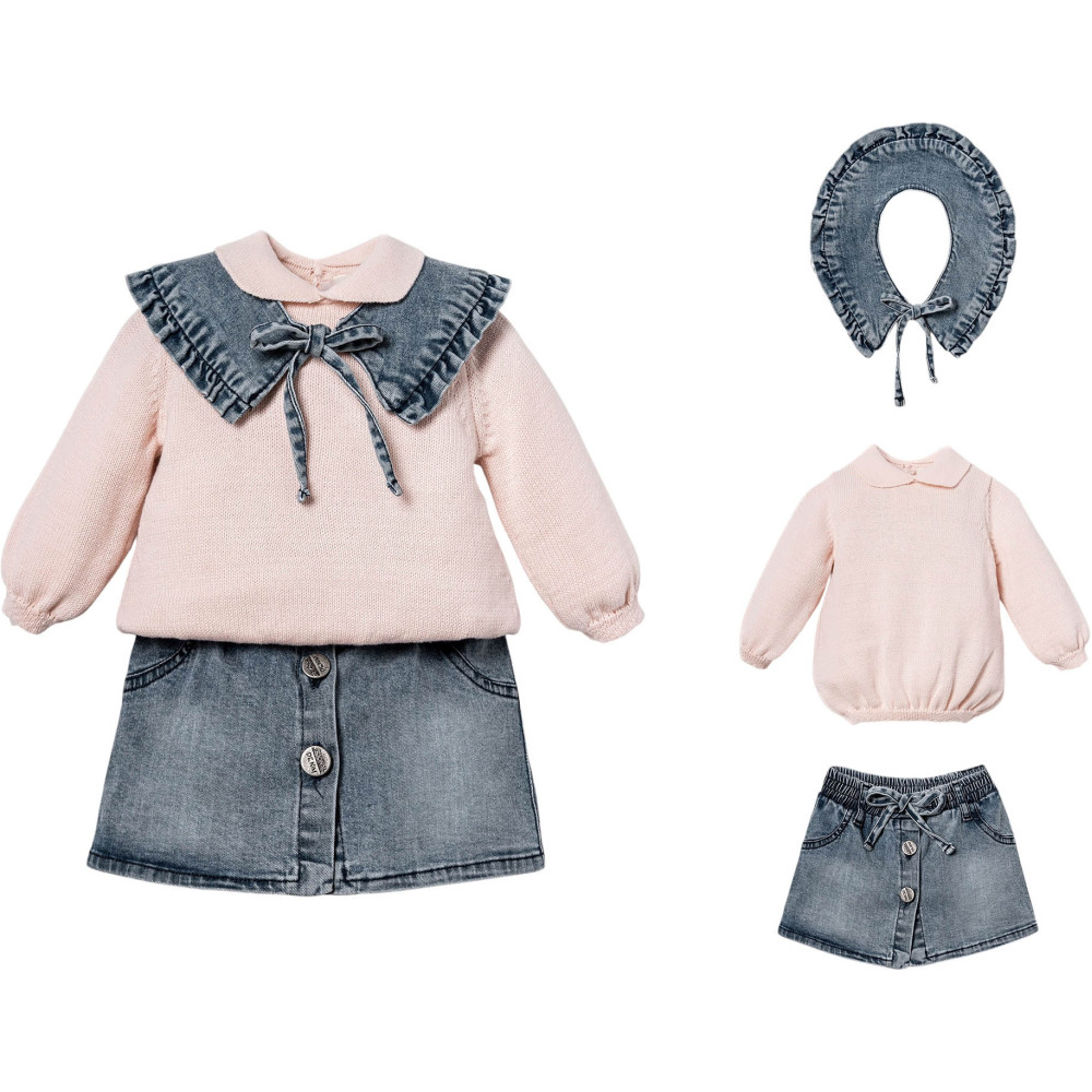 Set: Sweater + Skirt + Collar