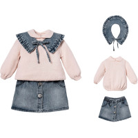Set: Sweater + Skirt + Collar