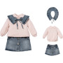 Set: Sweater + Skirt + Collar