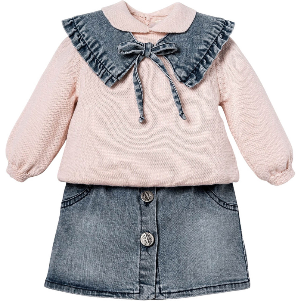 Set: Sweater + Skirt + Collar