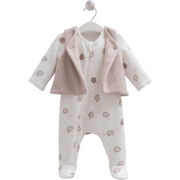 Set: Jumpsuit + Vest, MINI NATURE series