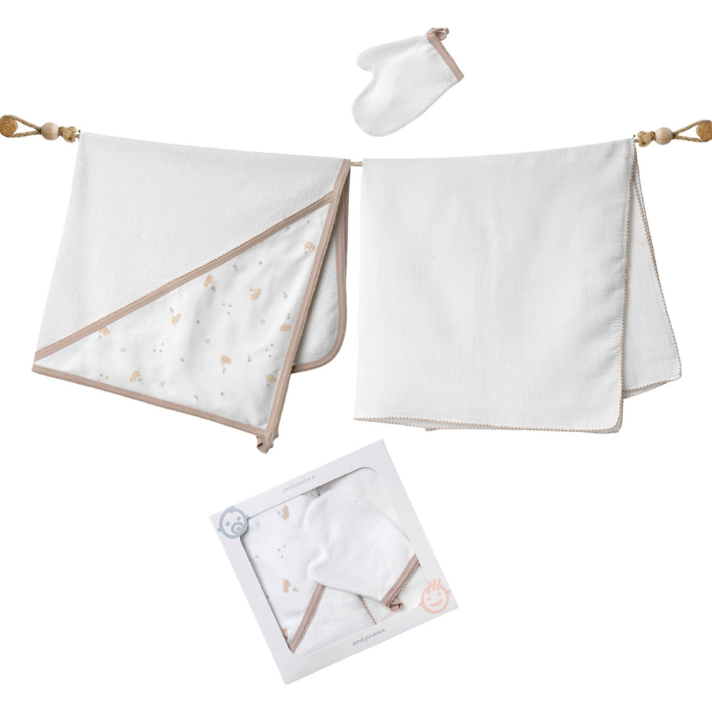 Set towel+blanket+washcloth, series FOREST NURSERY