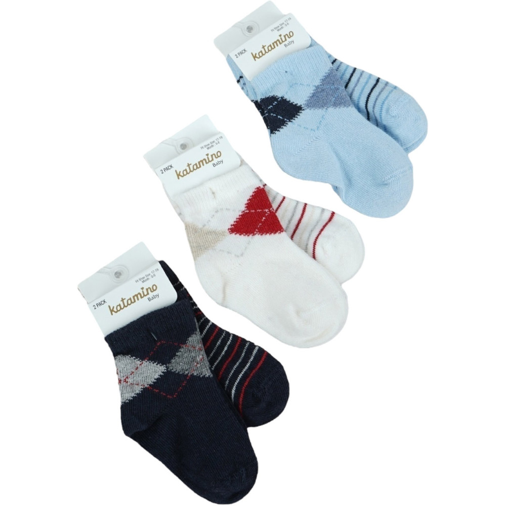 Socks cotton set 2 pairs (pack of 6 sets) Mila