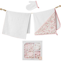 Set towel+blanket+washcloth, series FLORAL DREAMS