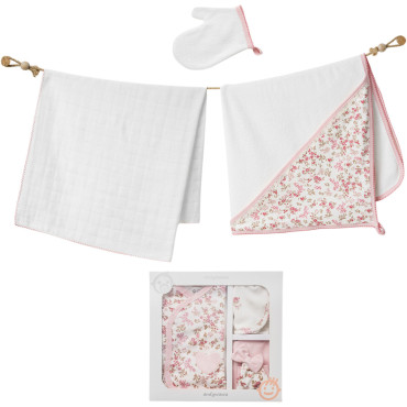 Set towel+blanket+washcloth, series FLORAL DREAMS