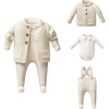 Set sweater+body+overalls