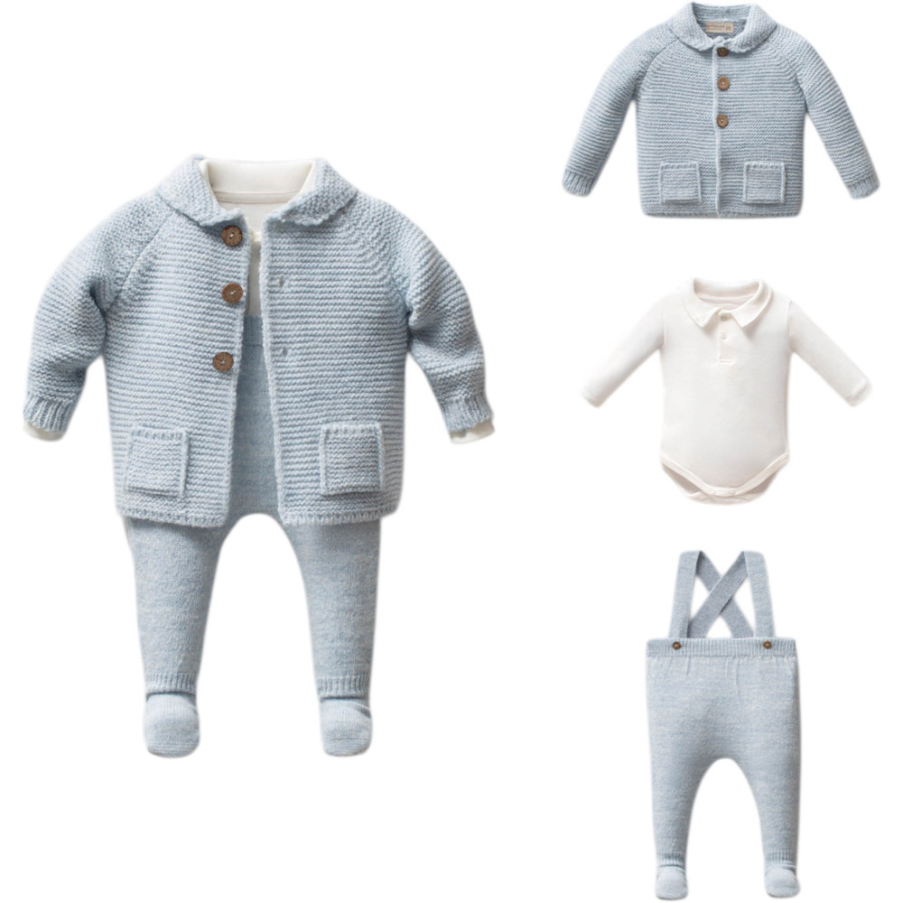 Set sweater+body+overalls
