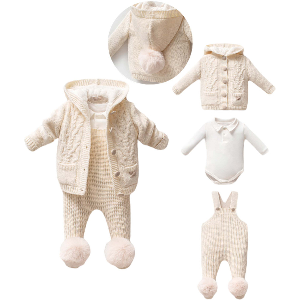 Set sweater+body+overalls