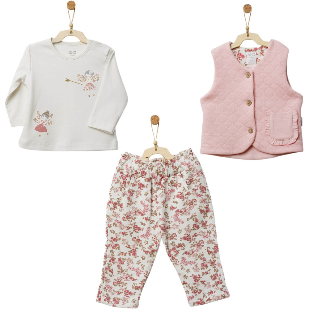 Set sweater+vest+pants, series FLORAL DREAMS