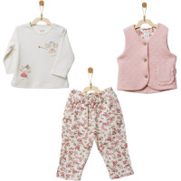 Set sweater+vest+pants, series FLORAL DREAMS