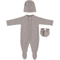 Knitted overalls+hat+gloves
