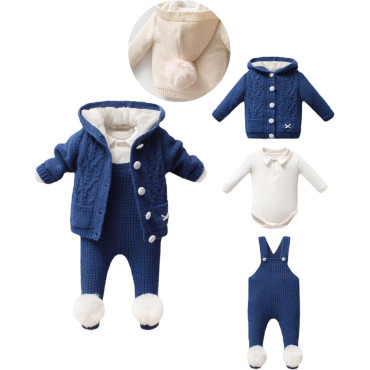 Set sweater+body+overalls