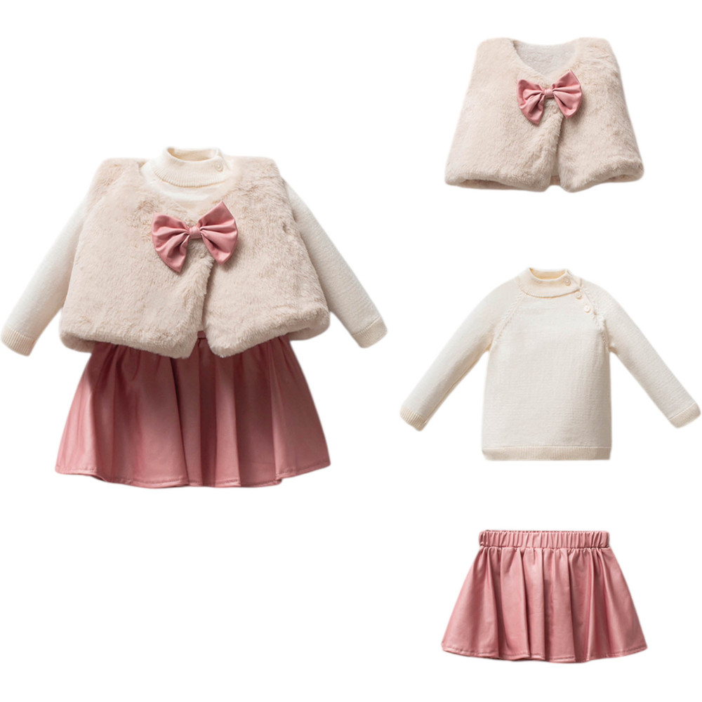 Set vest+sweater+skirt