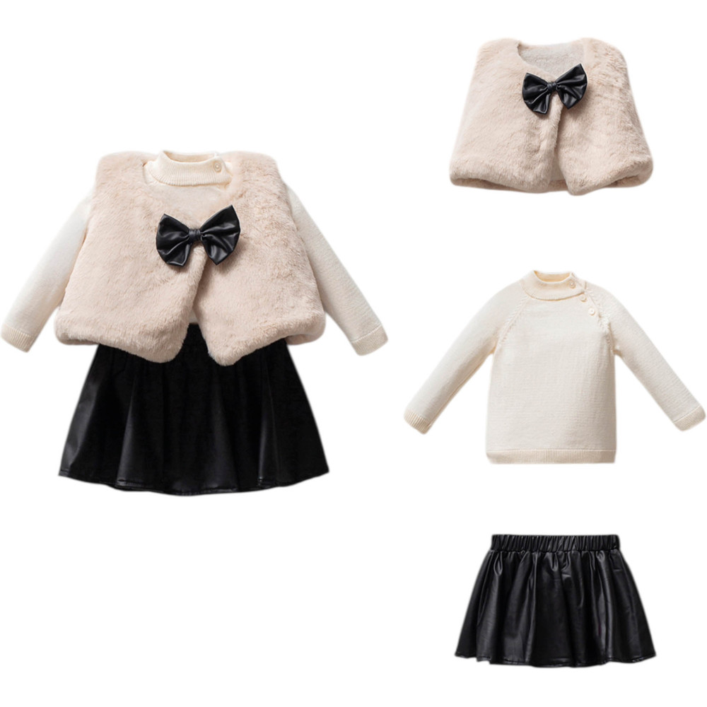 Set vest+sweater+skirt