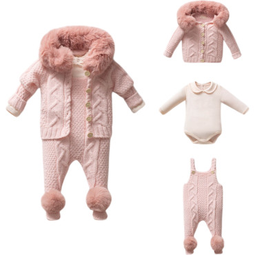 Set sweater+body+overalls