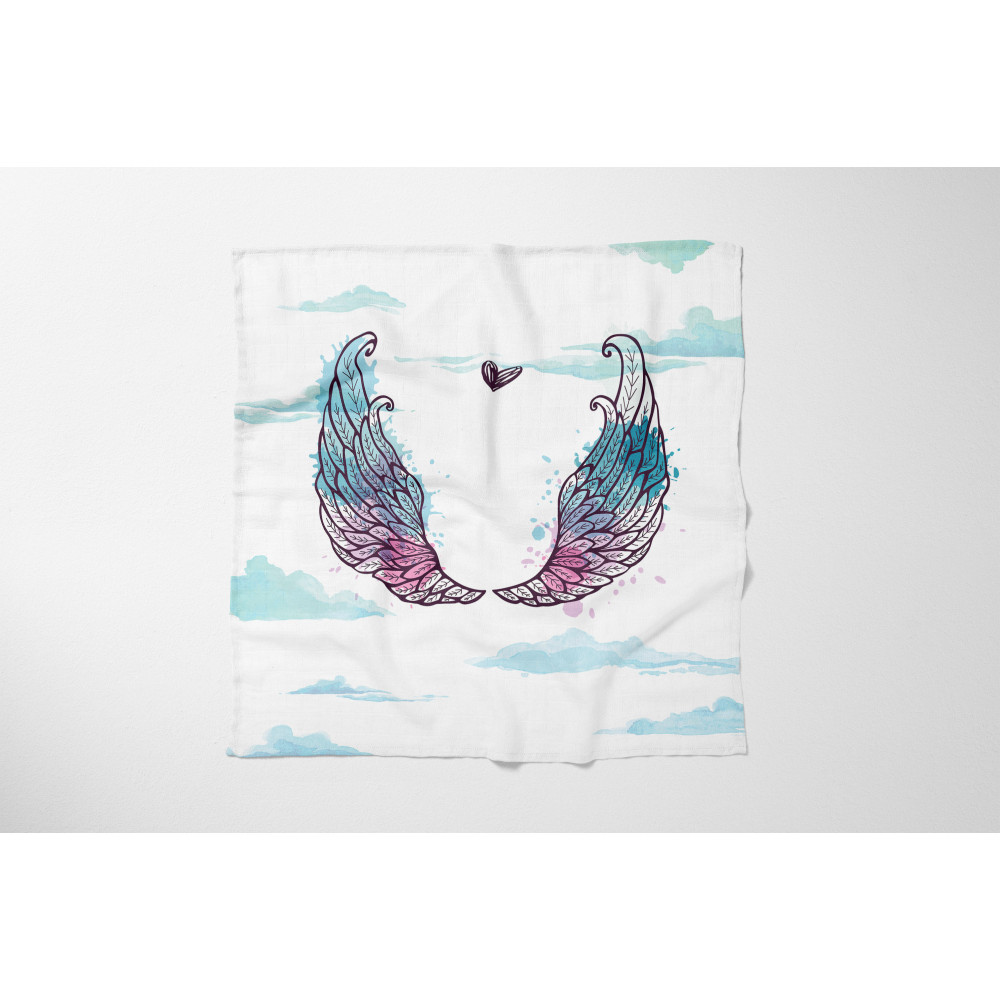 Muslin blanket. Print: Wings