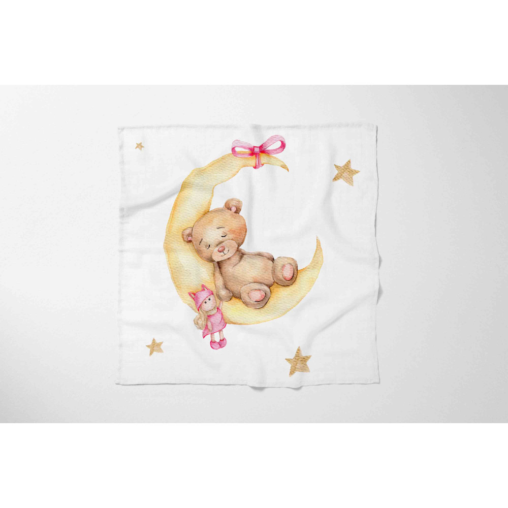 Muslin blanket. Print: Sleepy Bear Girl