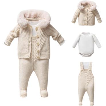 Set sweater+body+overalls