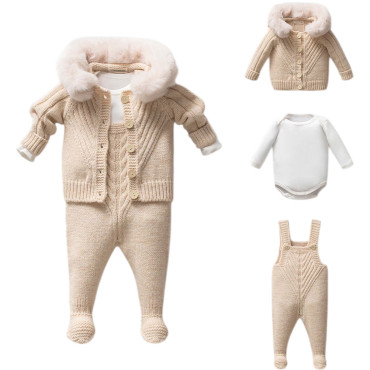 Set sweater+body+overalls