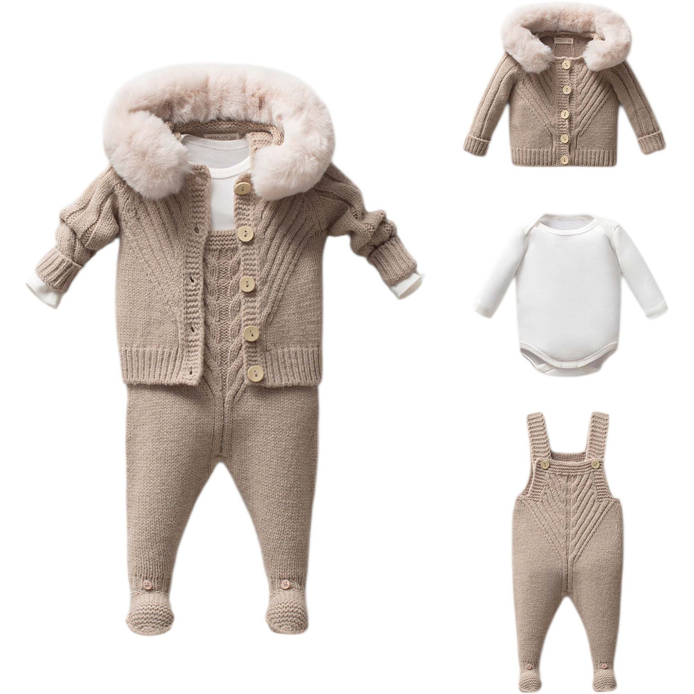 Set sweater+body+overalls