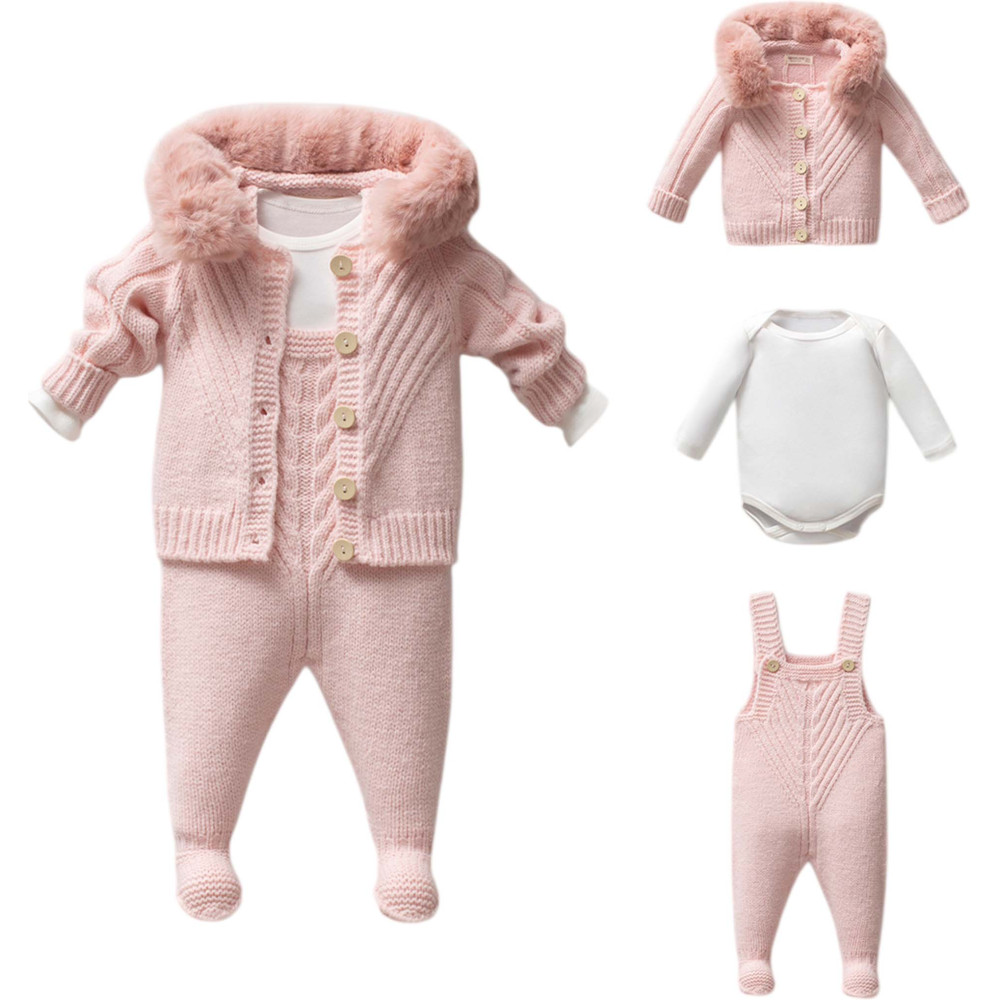 Set sweater+body+overalls