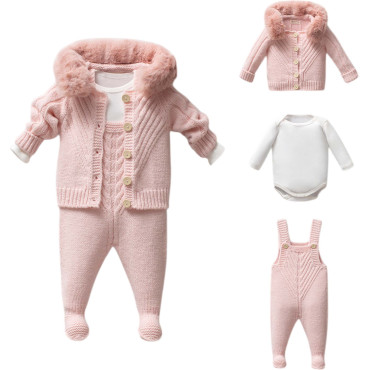 Set sweater+body+overalls