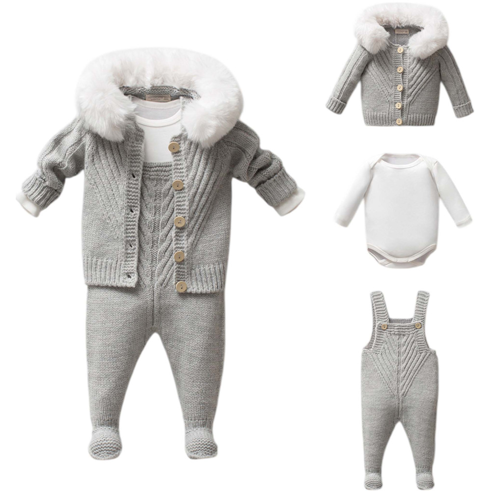 Set sweater+body+overalls