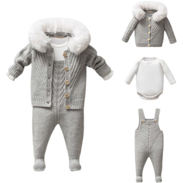 Set sweater+body+overalls