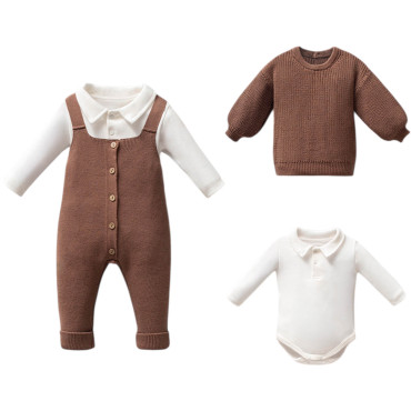 Set overalls+sweater+body