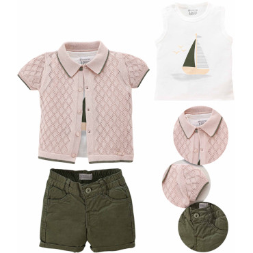 Set T-shirt+sweater+shorts