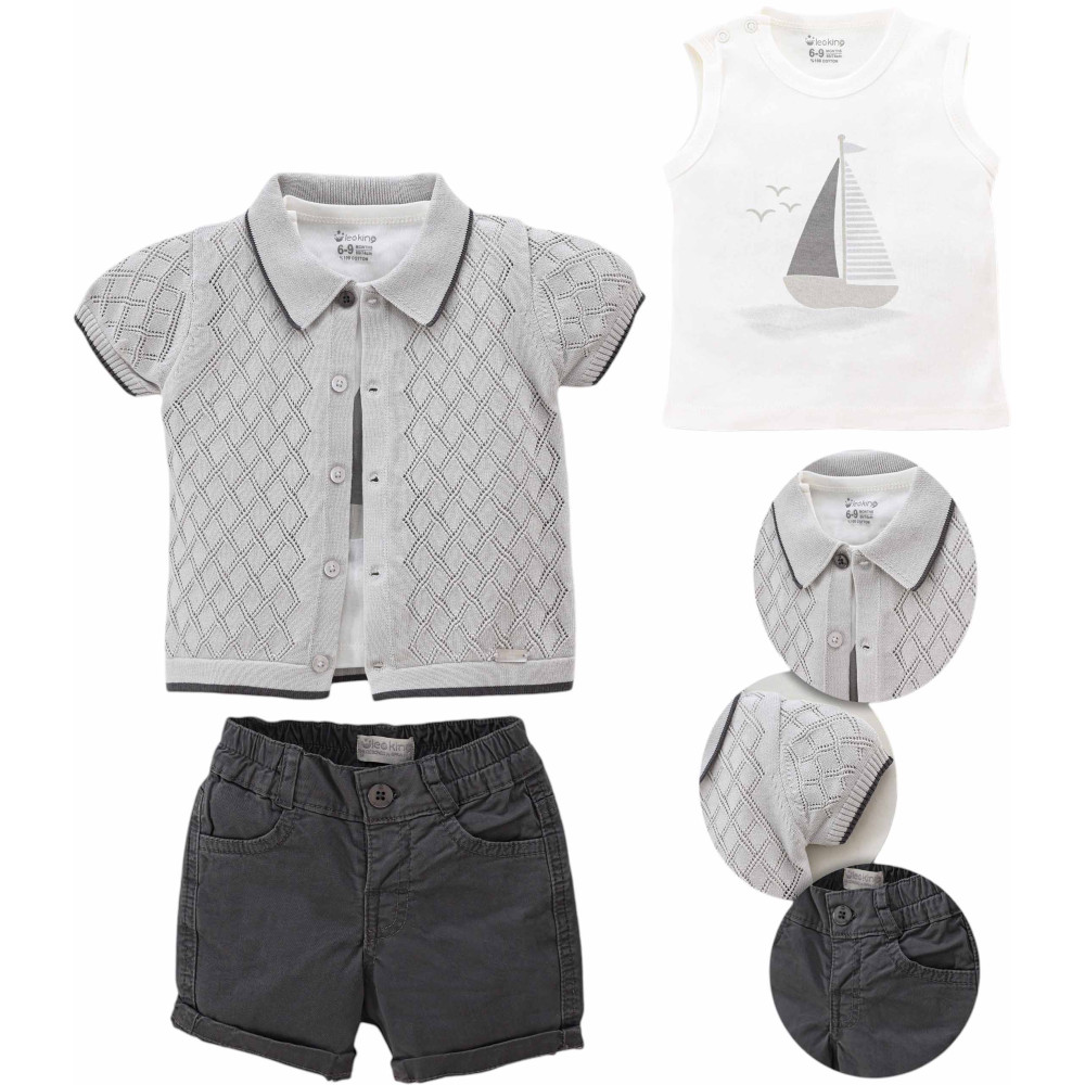 Set T-shirt+sweater+shorts
