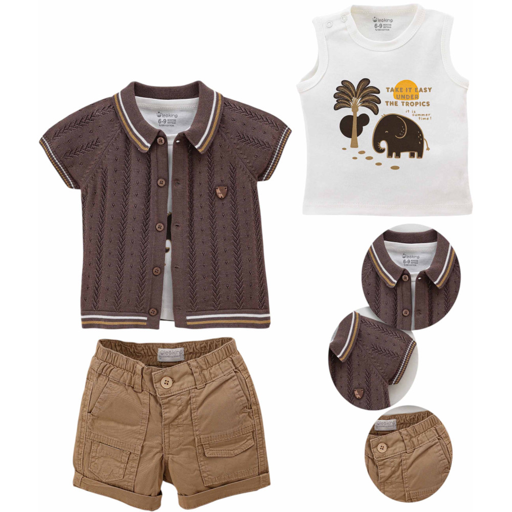 Set T-shirt+sweater+shorts