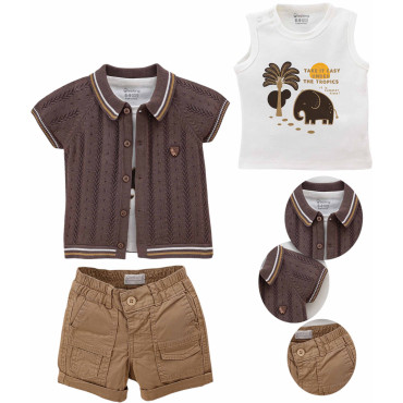 Set T-shirt+sweater+shorts