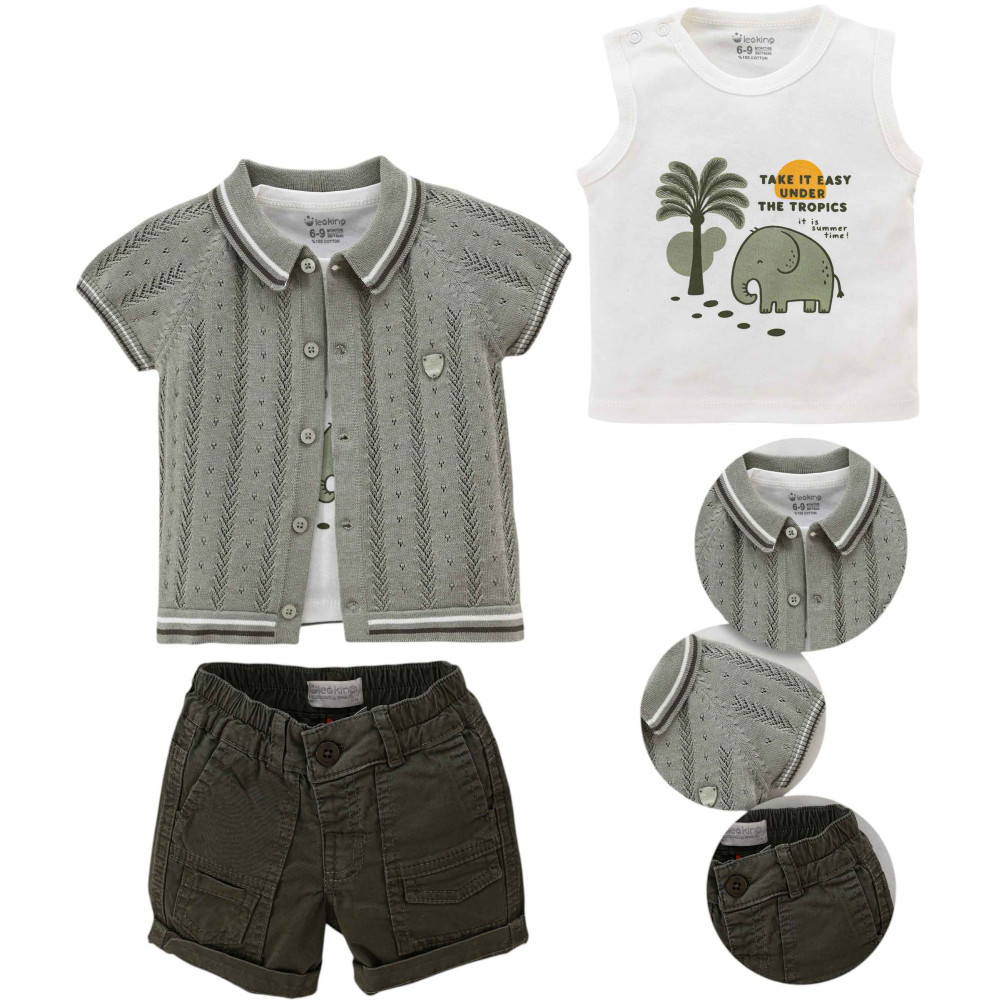 Set T-shirt+sweater+shorts