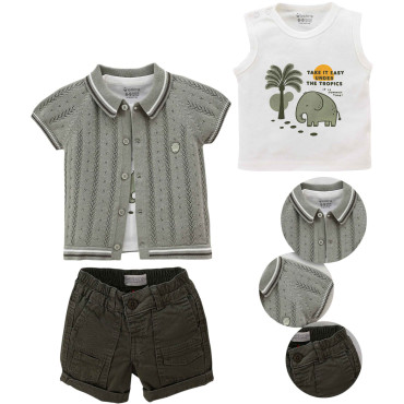 Set T-shirt+sweater+shorts