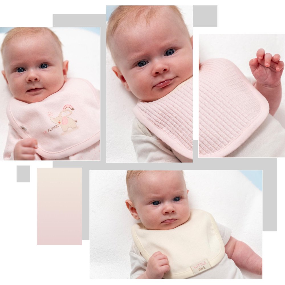 Bibs set 3pcs (pack of 4 sets), series SOFT COLOUR
