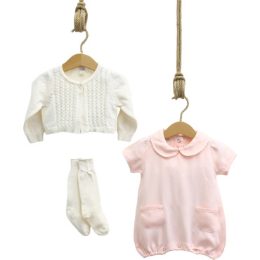 Set overalls+bolero+socks. Fine knitwear